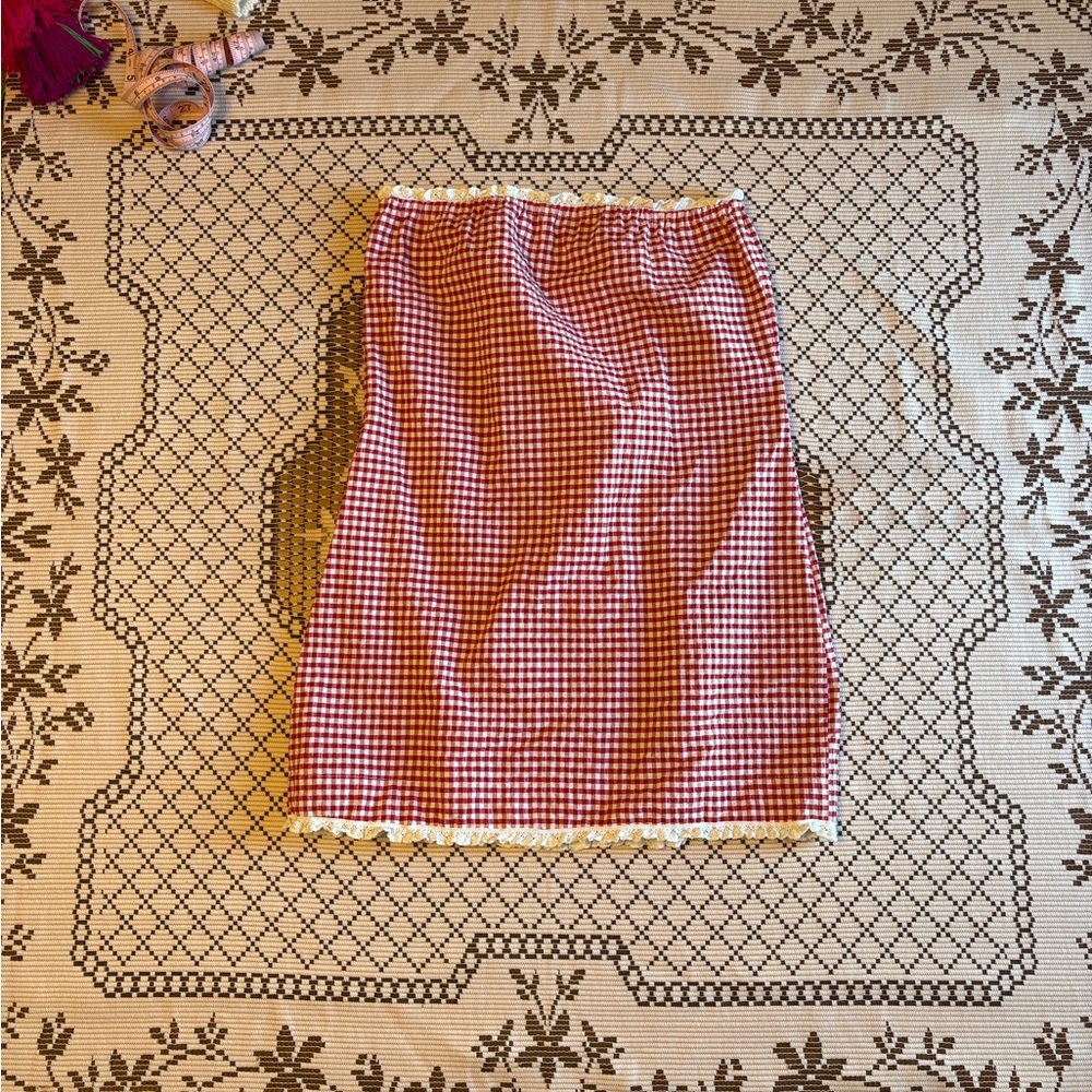 Handmade Gingham Babydoll Mini Dress